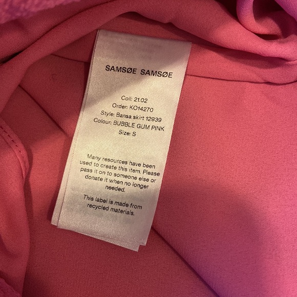 Samsoe Samsoe Bansa Bubble Gum Pink Floral Midi Skirt  Size S. NWOT - Picture 2 of 4